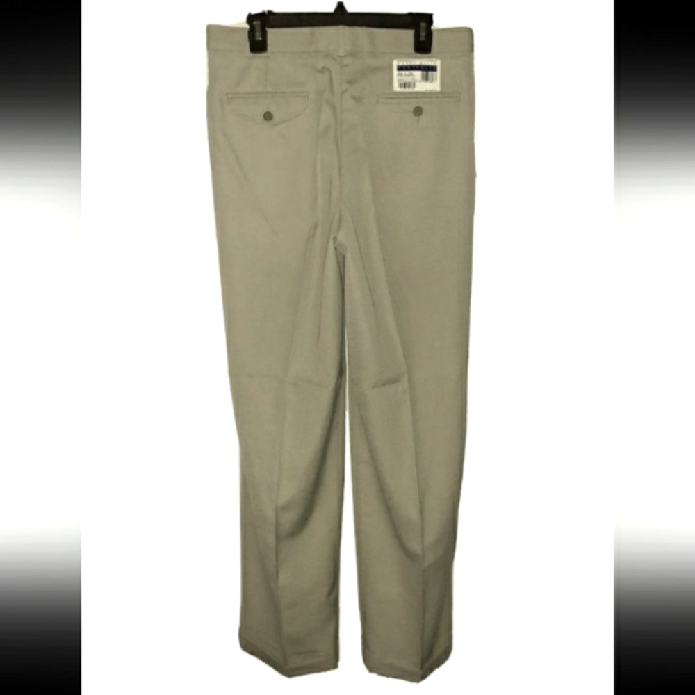 Men's NEW W34 L32 PERRY ELLIS Sandstone Pleated & Cuffed WOOL BLEND Dress Pants